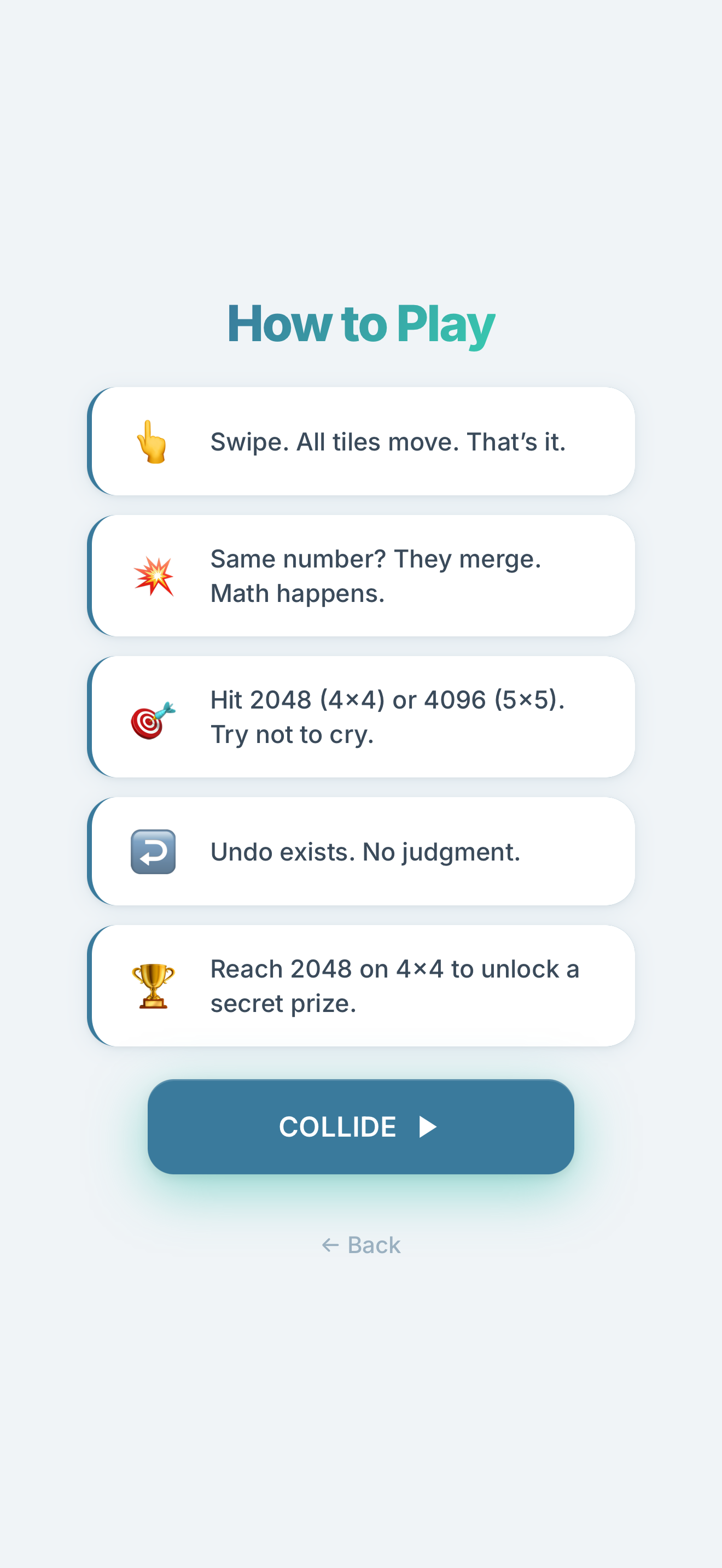 Learn screen in Collider on iPhone